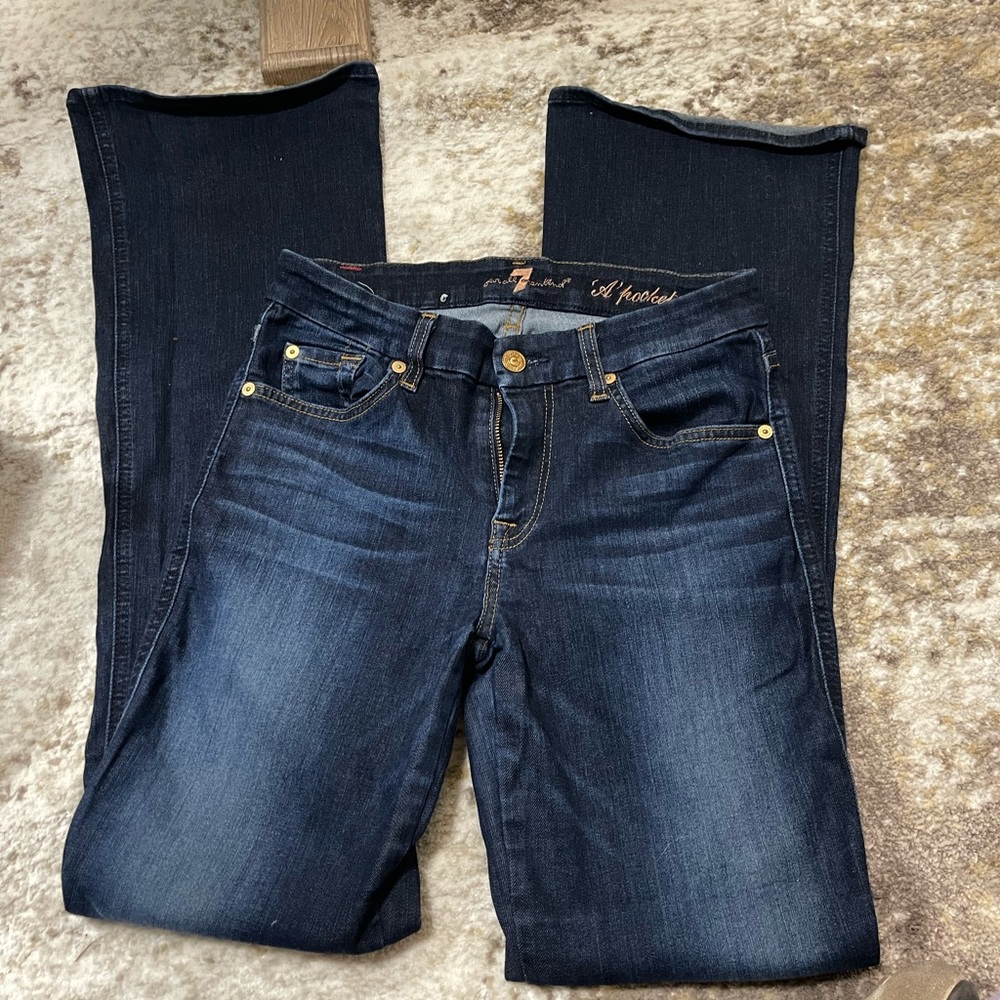 7 For All Mankind Dark Indigo Boot Cut Jeans